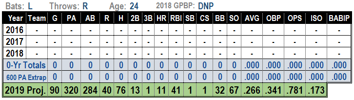 Nathaniel Lowe 2019 Fantasy Baseball Projections