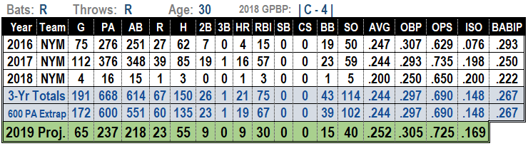 Travis d'Arnaud 2019 Fantasy Baseball Projections