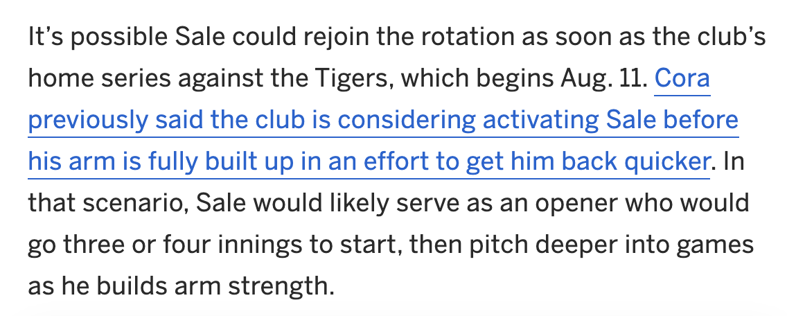 FOX Sports: MLB on X: The Boston Red Sox announced that Chris Sale has  been placed on the 60-day IL with a right rib stress fracture.   / X